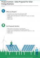 Project Context Sales Proposal For Solar Energy Business One Pager Sample Example Document