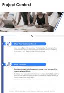 Project Context Sample Business Proposal One Pager Sample Example Document