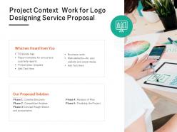 Project context work for logo designing service proposal ppt powerpoint