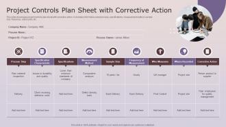 Project Controls Plan Sheet With Corrective Action