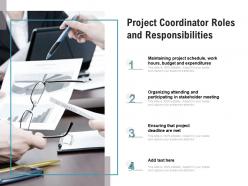 Project coordinator roles and responsibilities