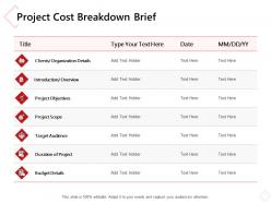 Project Cost Breakdown Brief Ppt Powerpoint Presentation Portfolio Slide Portrait