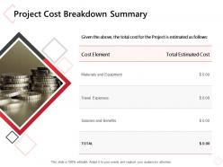 Project cost breakdown summary ppt powerpoint presentation infographic template demonstration