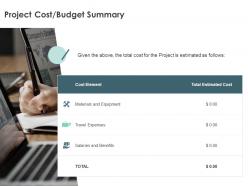 Project cost budget summary element ppt powerpoint presentation gallery ideas