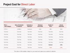 Project cost for direct labor ppt powerpoint presentation summary templates