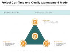 Project cost time and quality management model