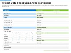 Project data sheet using agile techniques agile proposal effective project management it