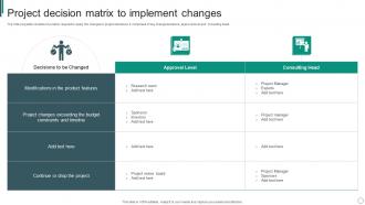 Project Decision Matrix To Implement Changes