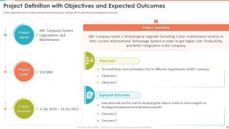 Project Definition With Objectives And Expected Outcomes Project Management Bundle