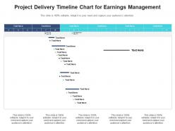 Project delivery timeline chart for earnings management infographic template