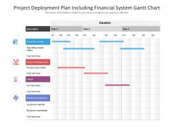 Project deployment plan including financial system gantt chart