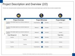 Project description and overview engagement management ppt diagrams