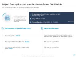 Project description and specifications power plant details m709 ppt powerpoint presentation good