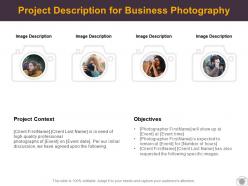 Project description for business photography ppt powerpoint presentation