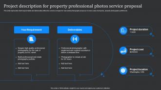 Project Description For Property Professional Photos Service Proposal Ppt Template