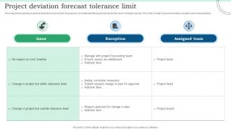 Project Deviation Forecast Tolerance Limit