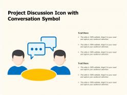 Project discussion icon with conversation symbol