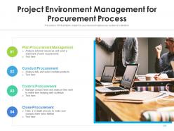 Project environment management for procurement process