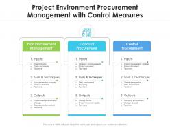 Project environment procurement management with control measures