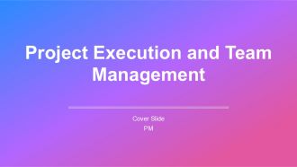 Project Execution And Team Management PPT Summary AT