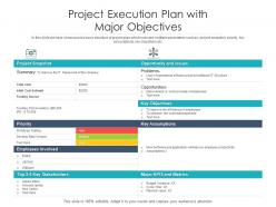 Project execution plan with major objectives