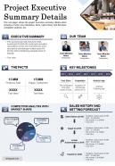 Project executive summary details presentation report infographic ppt pdf document