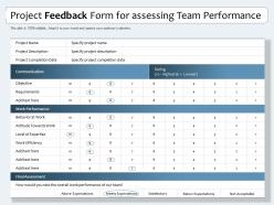 Project feedback form for assessing team performance