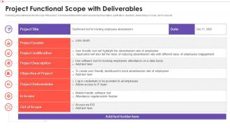 Project Functional Scope With Deliverables