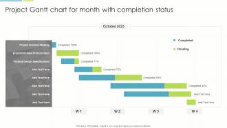 Project Gantt Chart For Month With Completion Status