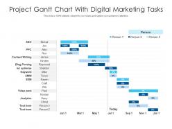 Project gantt chart with digital marketing tasks