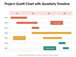 Project gantt chart with quarterly timeline ppt powerpoint presentation influencers