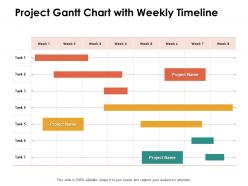 Project gantt chart with weekly timeline ppt powerpoint presentation infographics
