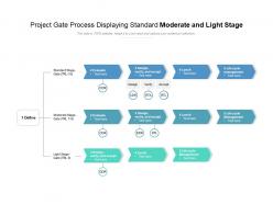 Project gate process displaying standard moderate and light