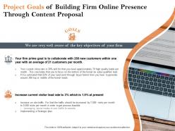 Project Goals Of Building Firm Online Presence Through Content Proposal Ppt Outline
