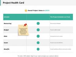 Project health card ppt infographics vector