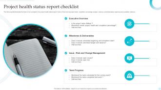 Project Health Status Report Checklist
