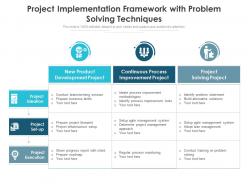 Project implementation framework with problem solving techniques