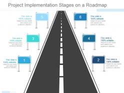 Project implementation stages on a roadmap ppt examples