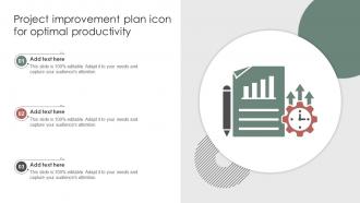 Project Improvement Plan Icon For Optimal Productivity Improvement Plan SS
