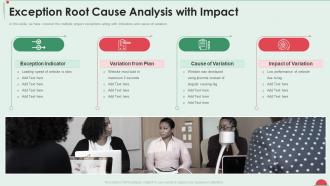 Project in controlled environment exception root cause analysis with impact