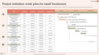 Project Initiation Work Plan For Small Businesses