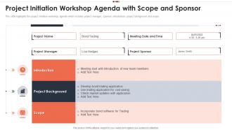 Project Initiation Workshop Agenda With Scope And Sponsor