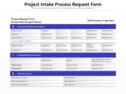 Project intake process request form
