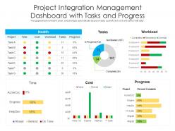 Project Integration Management Dashboard With Tasks And Progress