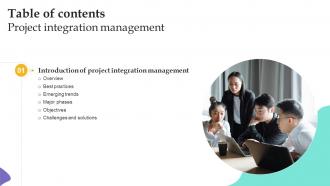 Project Integration Management Table Of Content PM SS