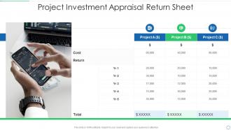 Project investment appraisal return sheet