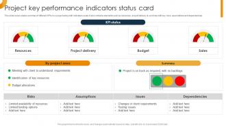 Project Key Performance Indicators Status Card