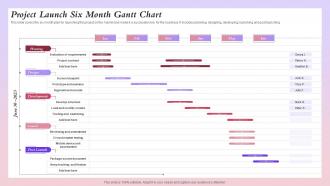 Project Launch Six Month Gantt Chart