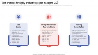 Project Leaders Playbook Best Practices For Highly Productive Project Managers