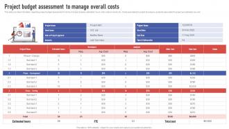Project Leaders Playbook Project Budget Assessment To Manage Overall Costs